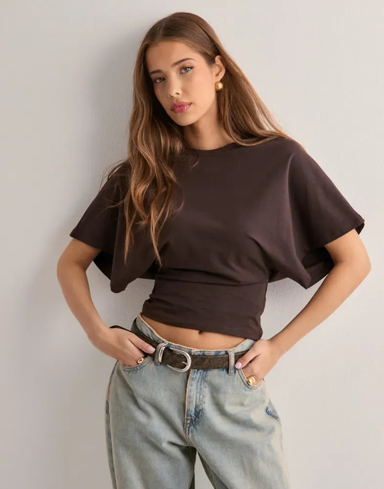 ELA | CAMISETA CON ICONO DE MANGA ANCHA